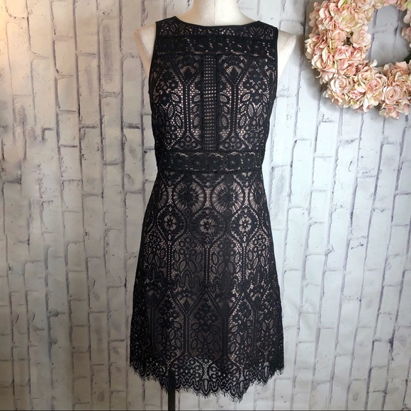 LOFT Dresses & Skirts - Loft black crochet lace sheath career wedding dres